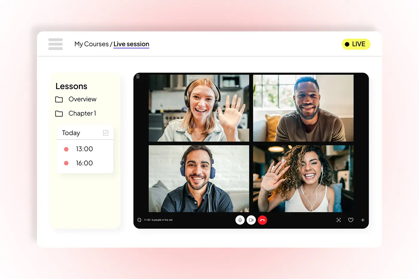 Built in live video coaching sessions on Zenler