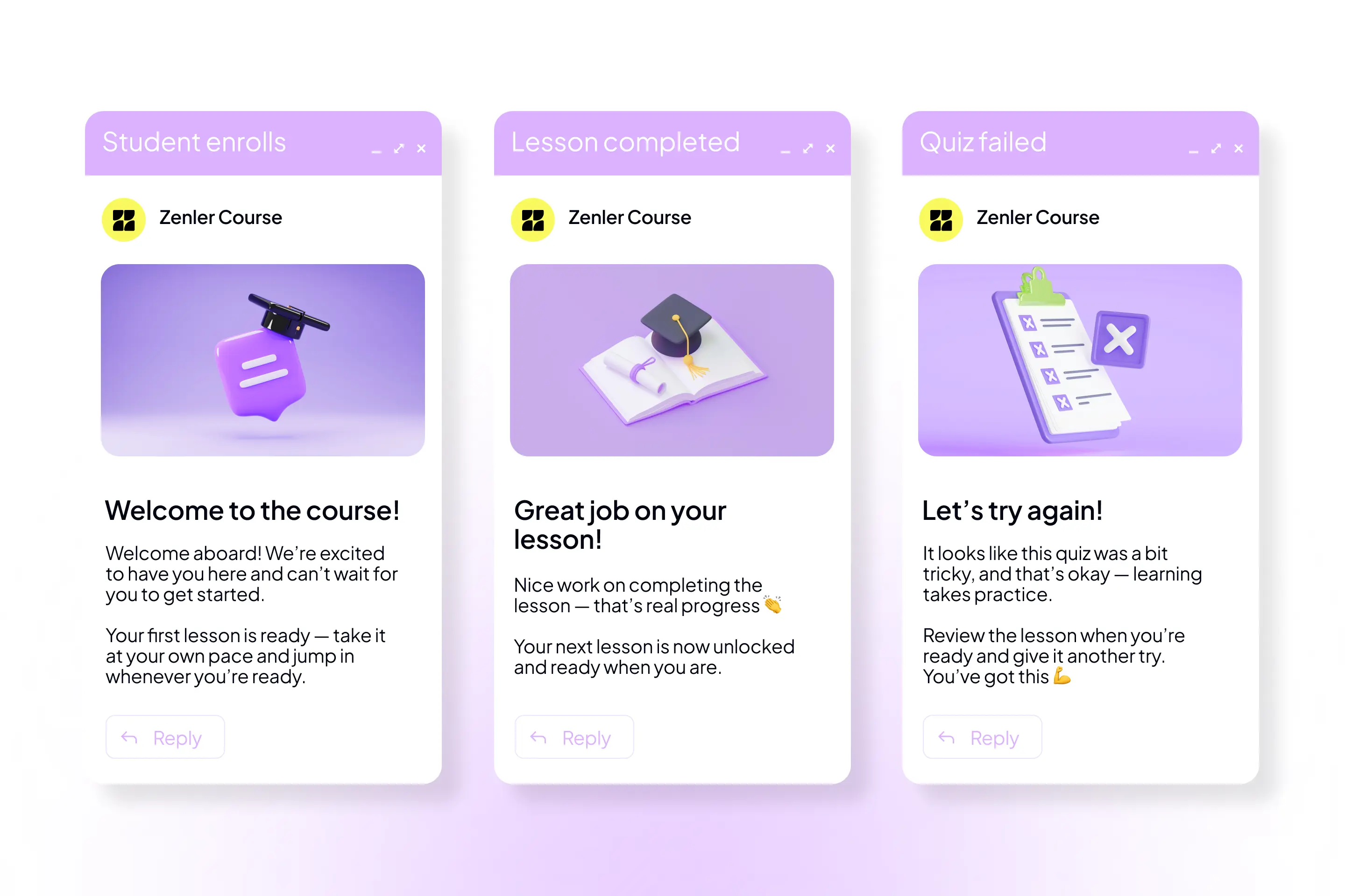 Prebuilt automation templates for course creators