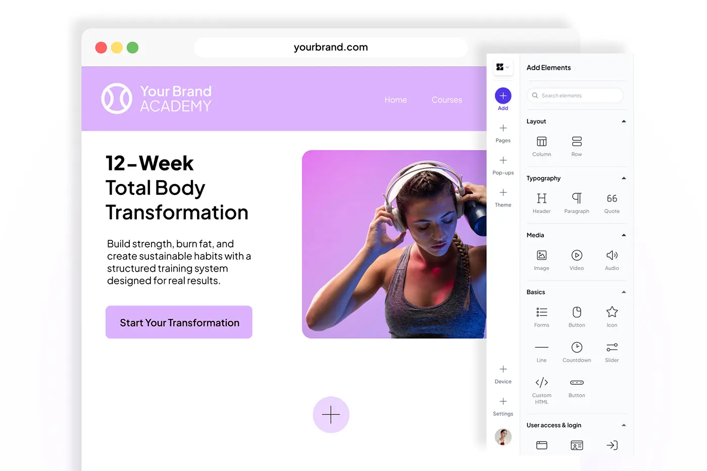 White label online course platform with custom branding
